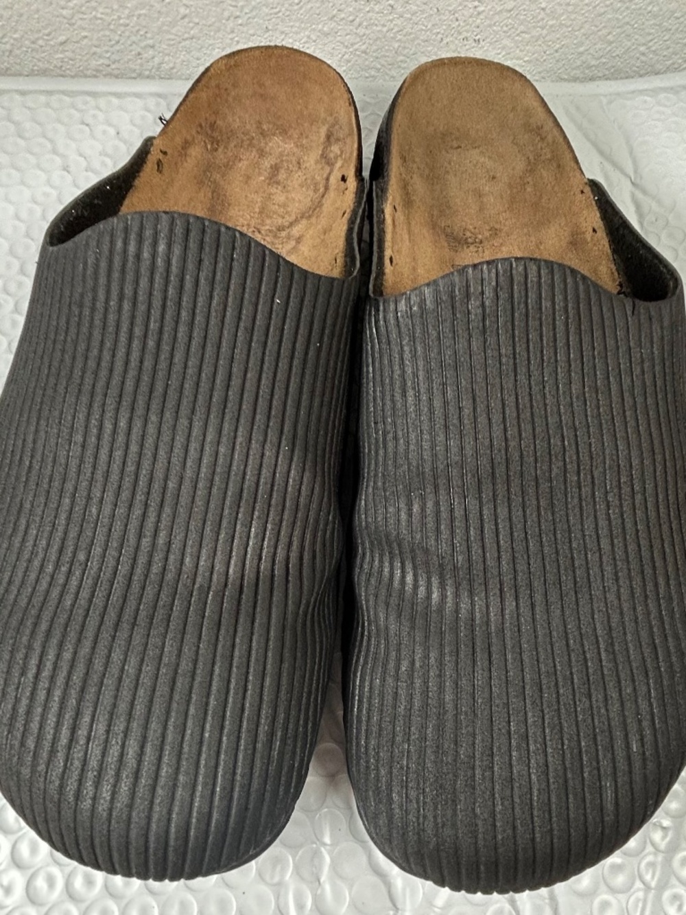 Birki's by Birkenstock Armsterdam Black Ribbed Corduroy Clogs Mules EU 38 L7 M5